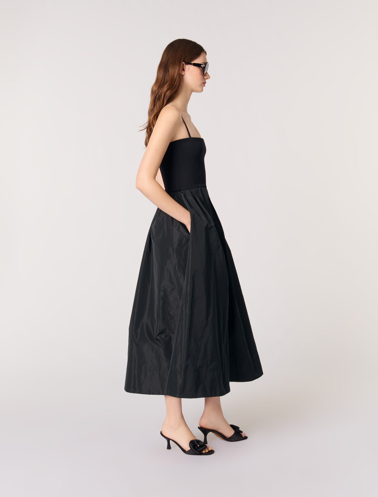 Robe bustier en maille et taffetas