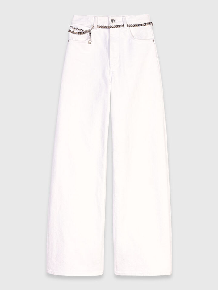 High-waisted wide-leg jeans