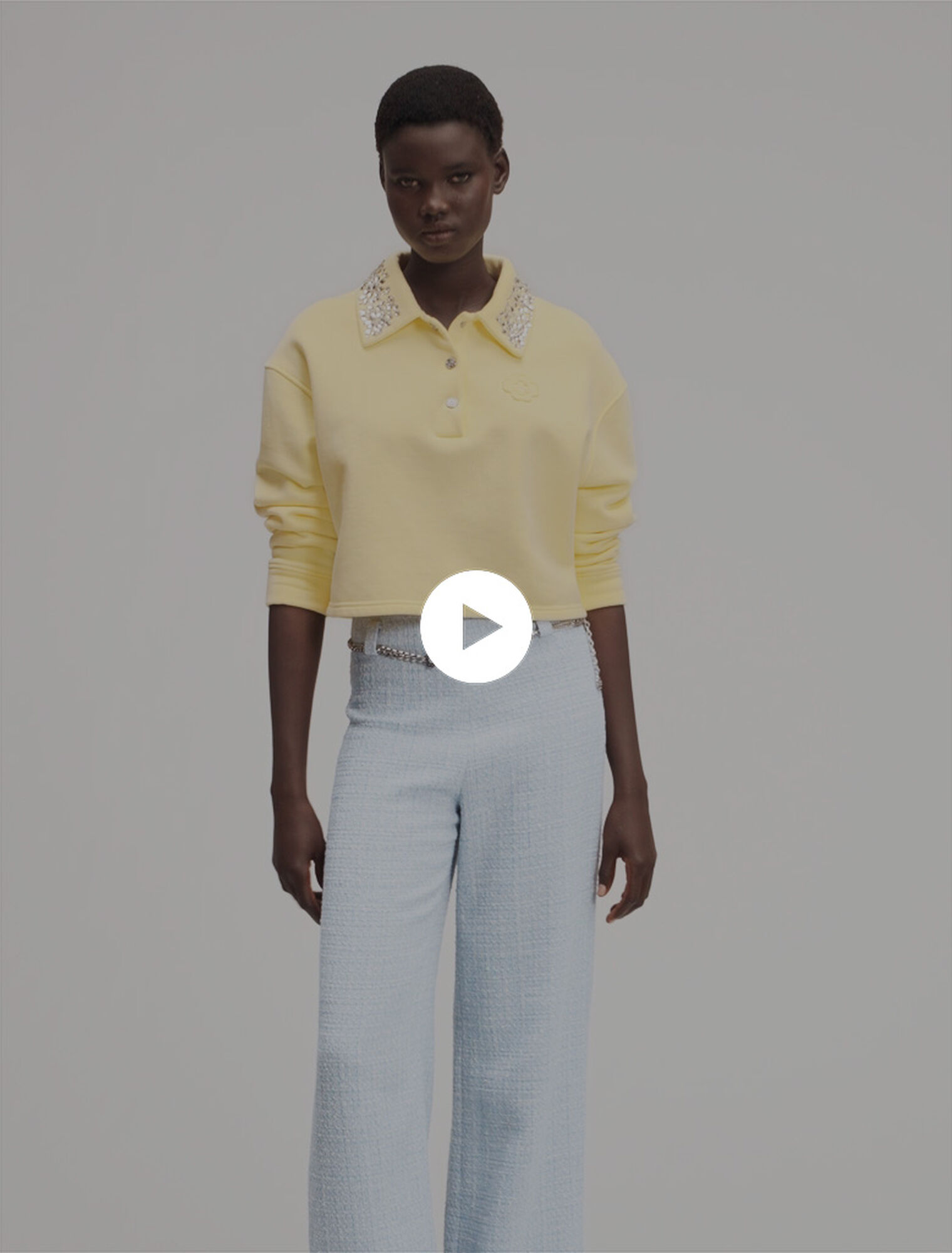 Pantalon en tweed avec ceinture
